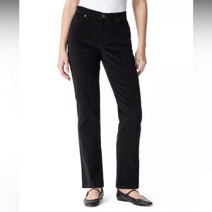 Gloria Vanderbilt Womens Amanda Corduroy High Rise Straight Leg Pants Average 10